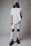 Free People Maggie Mid-Rise Straight Leg Jeans in Optic White | Free People Maggie Mid-Rise Straight Leg Jeans in Optic White | Clad & Cloth |  Bottom | Amazon | Instagram.