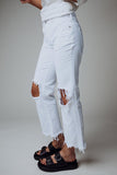 Free People Maggie Mid-Rise Straight Leg Jeans in Optic White | Free People Maggie Mid-Rise Straight Leg Jeans in Optic White | Clad & Cloth |  Bottom | Amazon | Instagram.