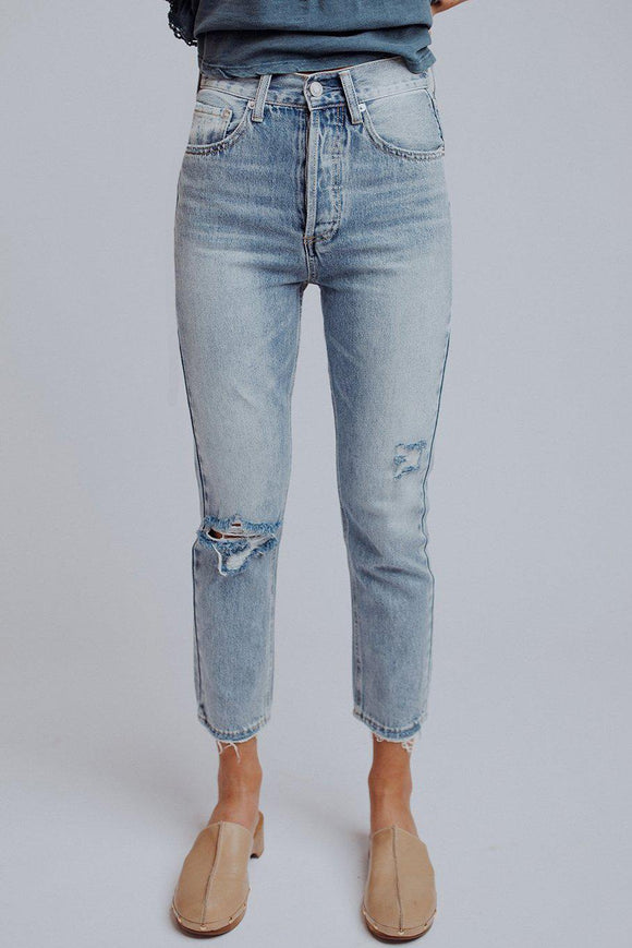 Not Your Mom's High-Waisted Jeans in Light Denim | Not Your Mom's High-Waisted Jeans in Light Denim | Clad & Cloth |  Bottom | Amazon | Instagram.